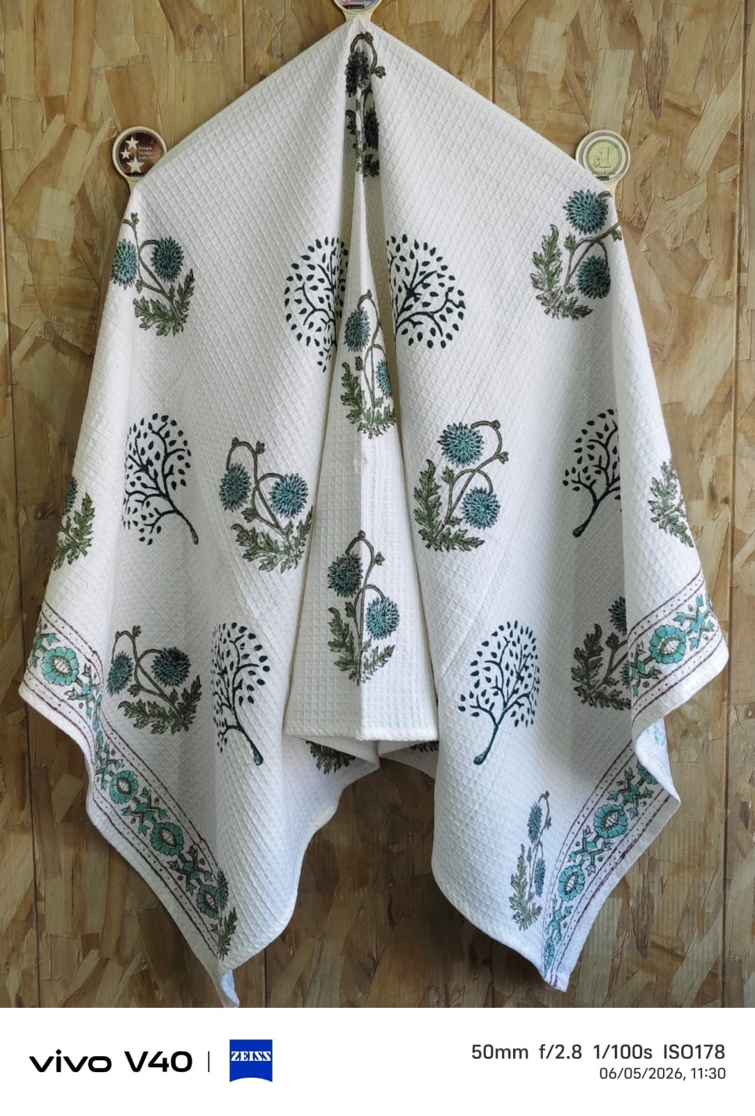 Ultra Premium Waffle Towels With Handblock Printed Bath Towel view 8