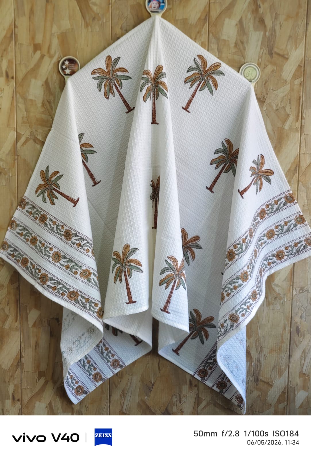 Ultra Premium Waffle Towels With Handblock Printed Bath Towel view 9